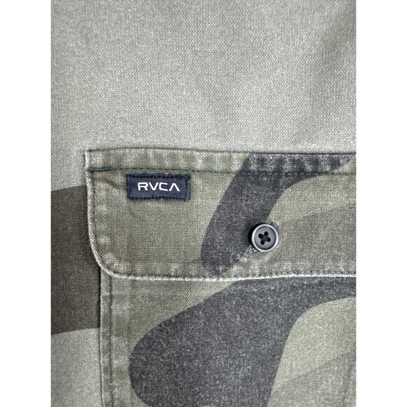 RVCA Panhandle Camo Cotton Flannel, Button Up Shirt, Men, XXL - Picture 4 of 8